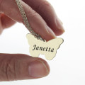 Personalised Butterfly Pendant Name Necklace Personalised sterling silver butterfly pendant name necklace