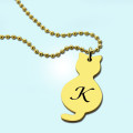 Gold Over Cat Initial Pendant Necklace Gold over cat initial pendant necklace product image