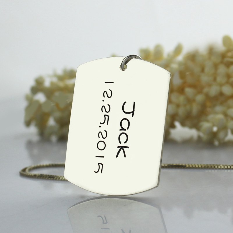 Personalised engraved ID dog tag pendant product image