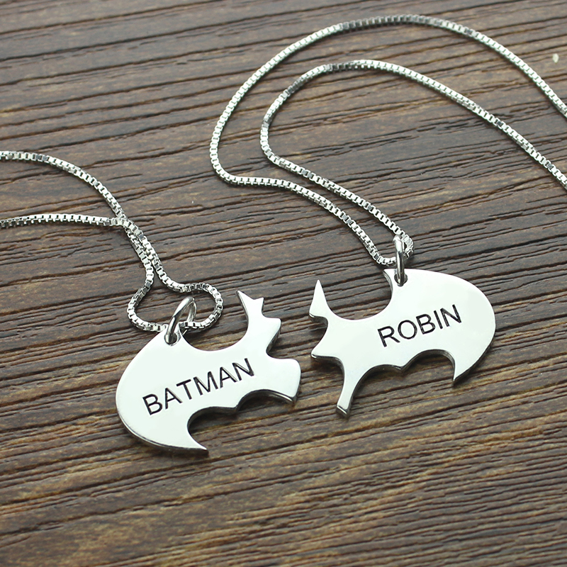 Batman Best Friend Name Necklace detail Batman best friend personalised name necklace detail view
