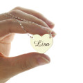 Personalised stamped heart name necklace product view