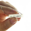 Custom Roman numeral bar necklace product image