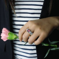 Engraved Mantilla oval engagement ring product image