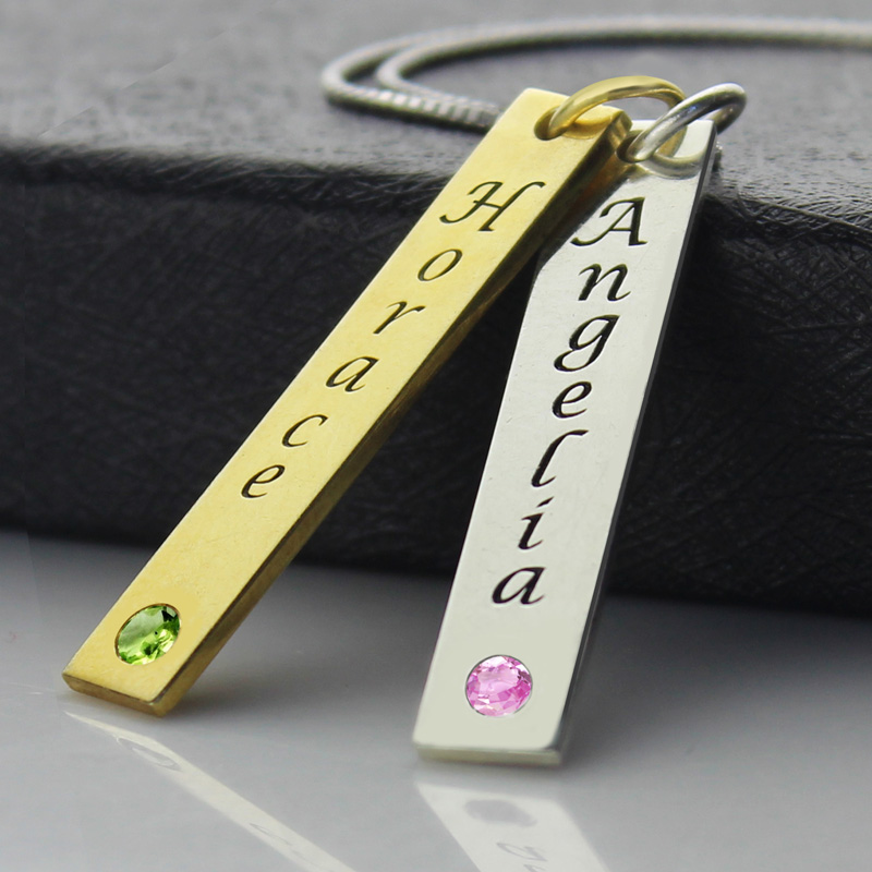 Personalised couple name tag necklace