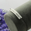 Personalised name bar bracelet with heart engraving