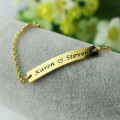 Engraved Couple Bar Bracelet Personalised couple bar bracelet with engraved name and heart