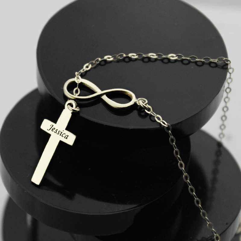 Infinity Cross Name Necklace Product View Infinity cross name necklace product view