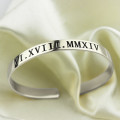 Personalised Roman numeral date cuff bracelet