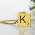 Engraved Scrabble initial letter necklace product image