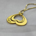 Personalised double heart name pendant gallery image