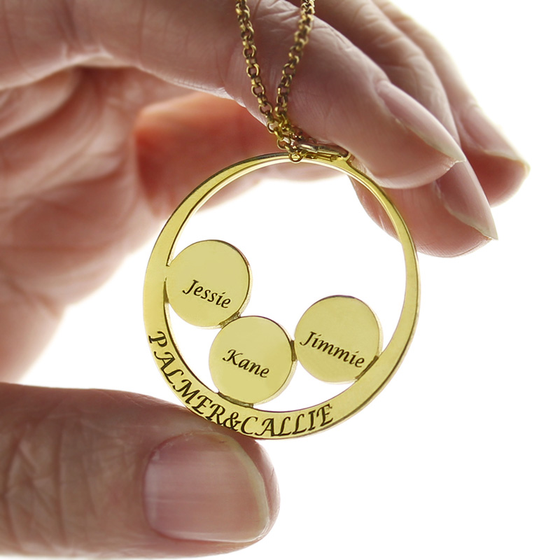 Personalised mother's family name pendant necklace