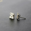 Personalised single monogram stud earrings