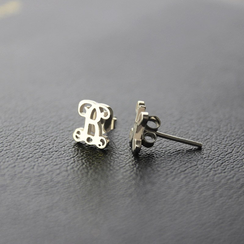 Personalised single monogram stud earrings