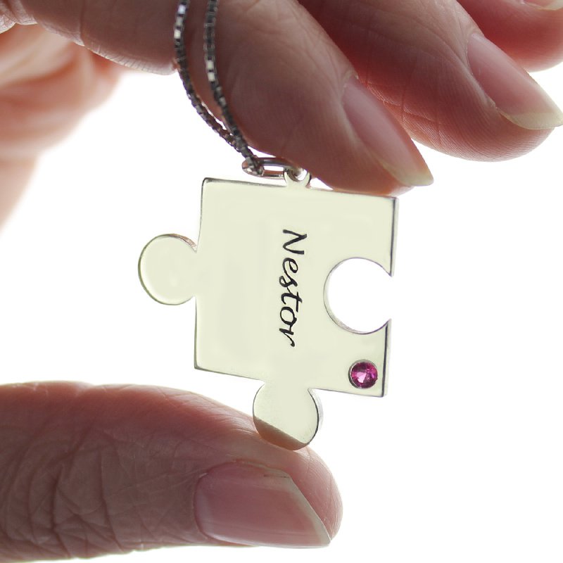 Engraved puzzle necklace product image