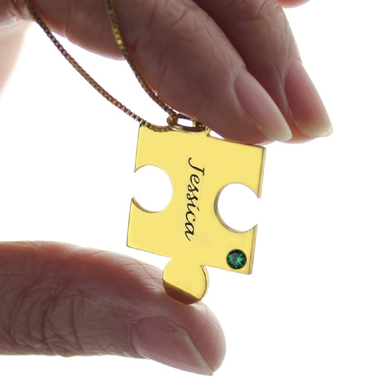 Matching personalised puzzle necklace pendant