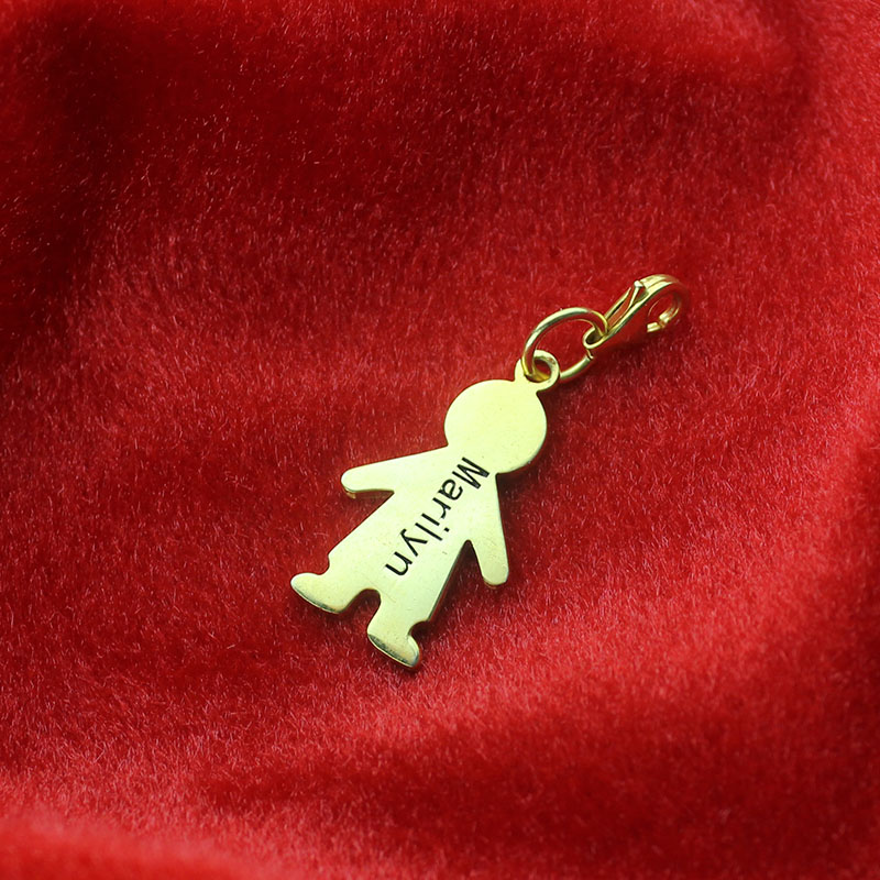 Personalised Boy Pendant Close-Up Personalised boy pendant necklace close-up