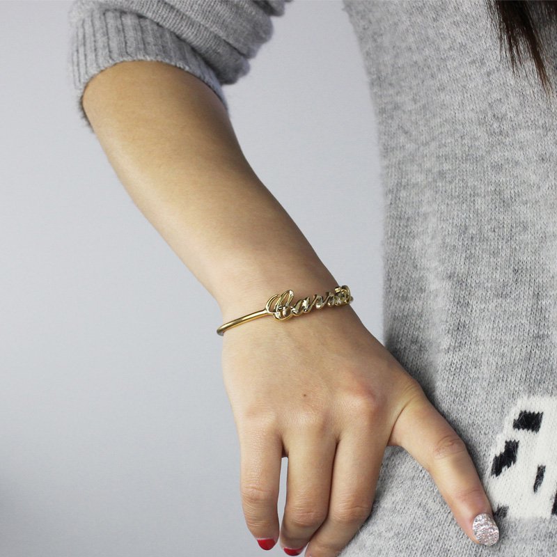 Personalised name bangle bracelet product image