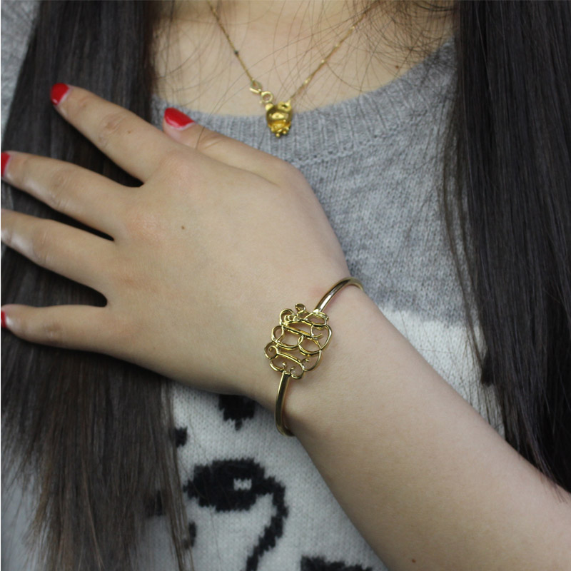 Personalised monogram initial bangle alternate view