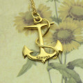 Engraved Anchor Charm Necklace Anchor charm necklace with name engraving