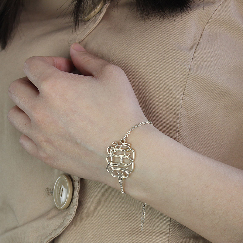 Celebrity monogram initial bracelet product gallery image