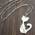 Personalised Cat Name Charm Necklace Personalised cat name charm necklace view