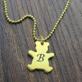 Teddy Bear Initial Charm Necklace Personalised teddy bear initial charm necklace image