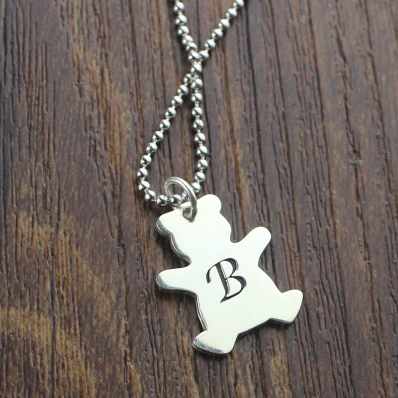 Personalised Teddy Bear Initial Necklace Personalised teddy bear initial necklace product image
