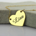 Personalised stamped heart name necklace detail image
