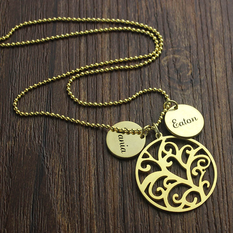 Family Tree Necklace With Name Charm for Mom product image