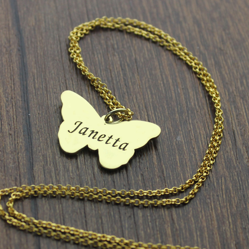 Butterfly Name Pendant Detail Butterfly name pendant necklace detail