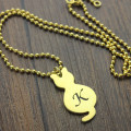 Gold Over Cat Initial Pendant Necklace Gold over cat initial pendant necklace product image