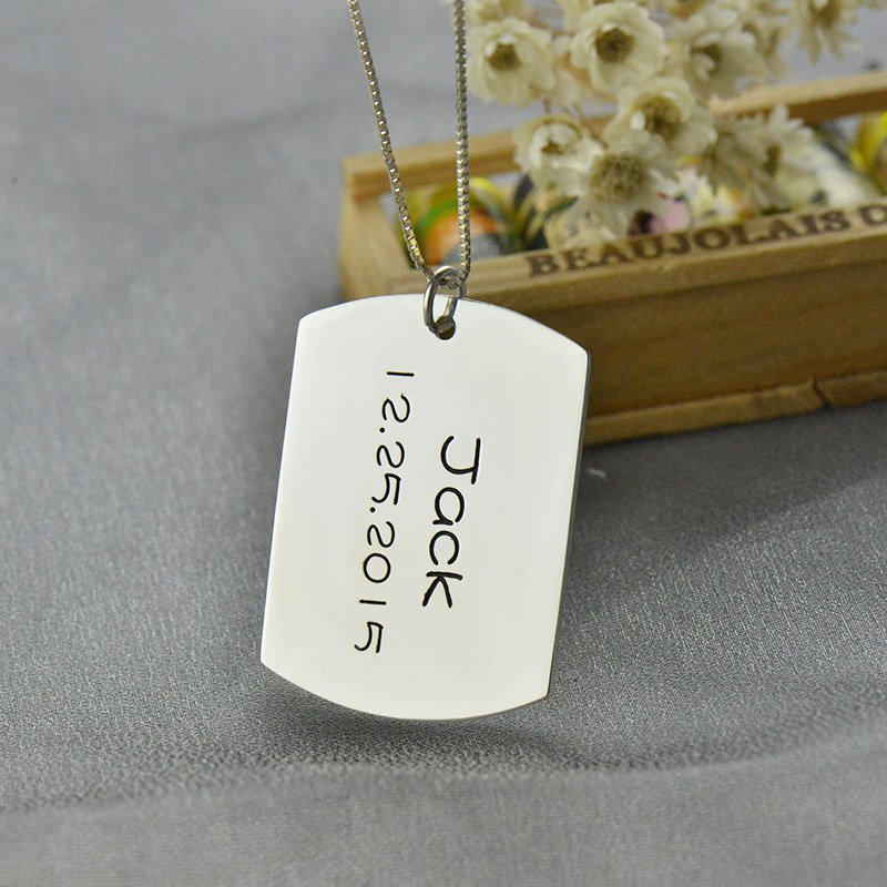 Personalised dog tag bar pendant product image