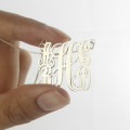 Personalised family monogram necklace with five letters