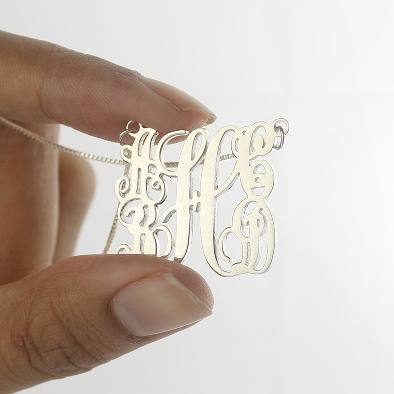 Personalised family monogram necklace with five letters