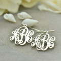 Sterling Silver Script Monogram Earrings Sterling silver script monogram earrings product image
