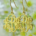Personalised script monogram initial earrings product view