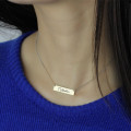 Custom Signature Bar Necklace Close View Custom signature bar necklace close view