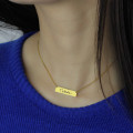 Personalised handwriting signature bar necklace