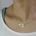 Open heart personalised name necklace and bracelet set