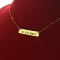 Personalised Roman numeral bar necklace product gallery image