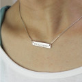 Custom Roman numeral bar necklace product image