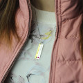 Engraved vertical two-bar birthstone necklace