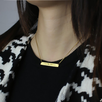18ct Gold Plated Greek Name Bar Necklace 18ct Gold Plated Greek Name Bar Necklace