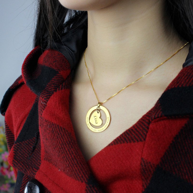 Custom Mom I Love You to the Moon and Back Necklace Custom Mom I Love You to the Moon and Back necklace product image