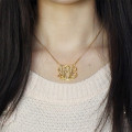 Custom Cube Monogram Initials Necklace Detail Custom cube monogram initials necklace detail image