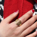 Personalised hand drawing monogram ring product image
