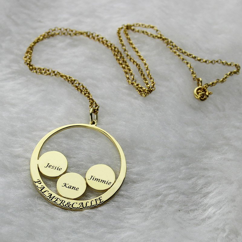 Personalised mother's family name pendant necklace
