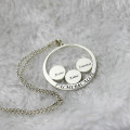 Personalised silver family name pendant for Mum