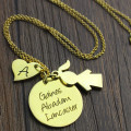 Engraved Family Pendant Engraved family pendant with heart detail