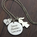 Sterling Silver Name Disc Necklace Sterling silver personalised name disc necklace